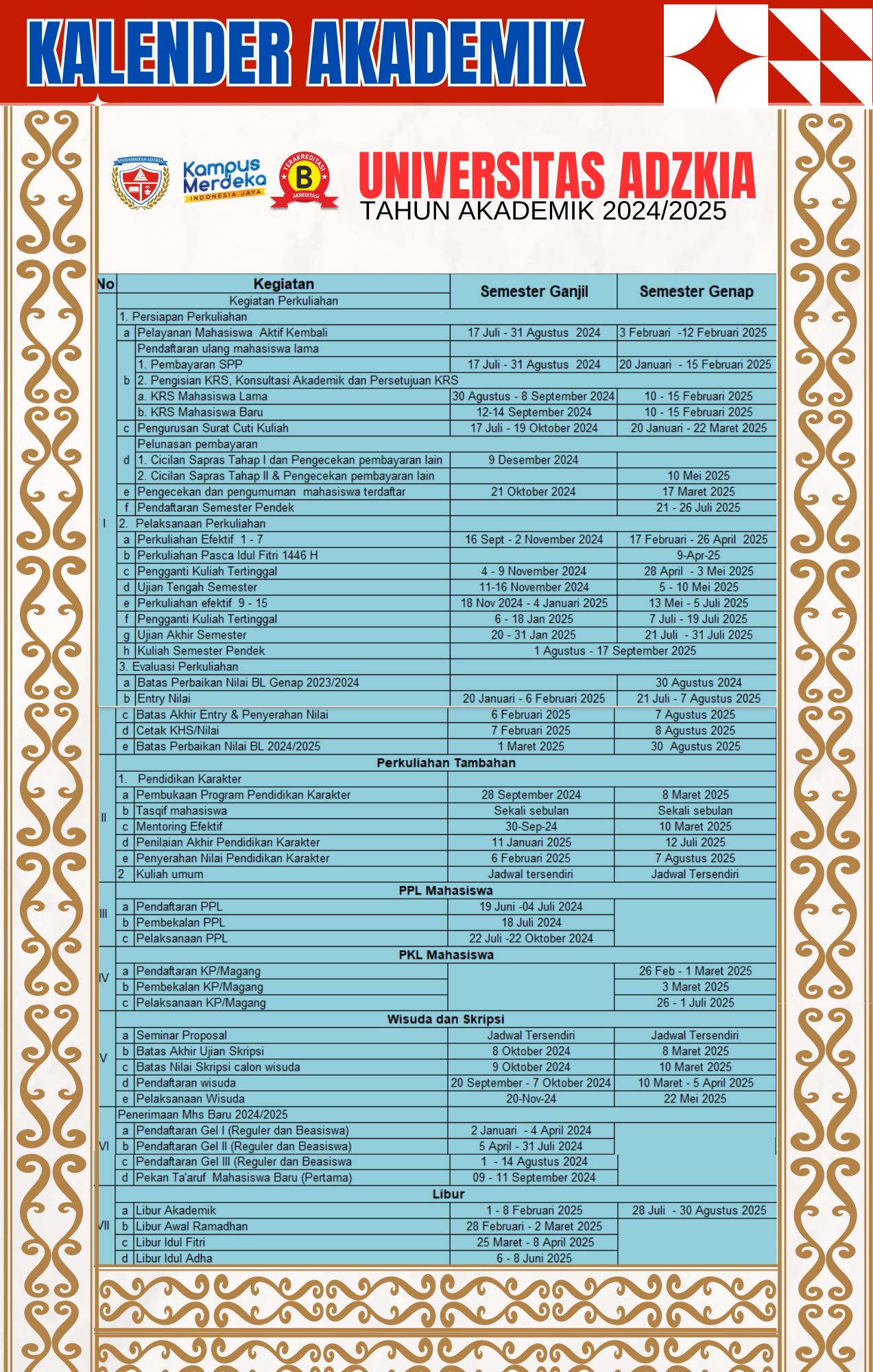 KALENDER AKADEMIK 2024/2025